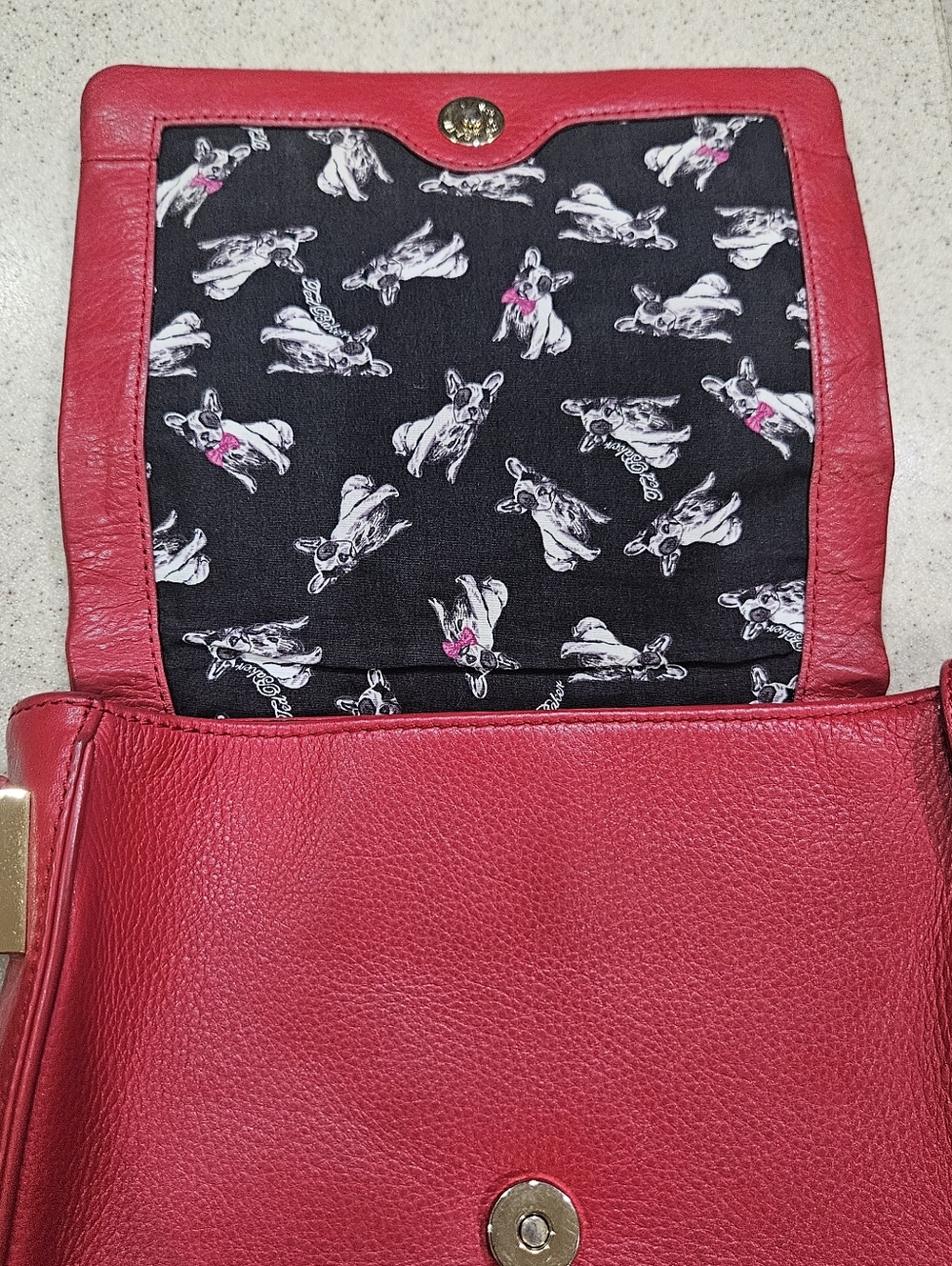 TED BAKER DOG Pattern HANDBAG, TED BAKER RED CROSSBODY PURSE